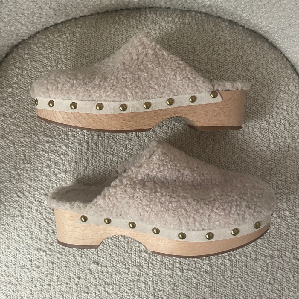 J. Crew Sherpa Wood Clogs